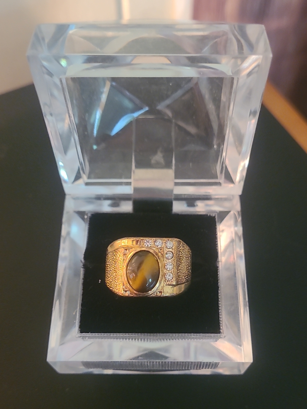 Gold Tiger's Eye Statement Ring -Jewelry